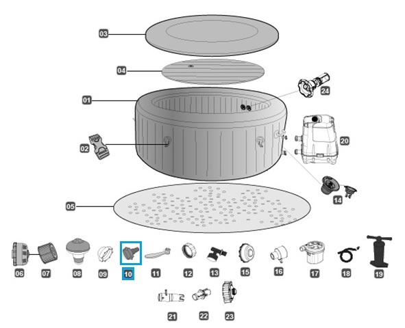Bestway® Spare Part Drain valve adapter for  LAY-Z-SPA® Whirlpools (until 2020 | EU only)