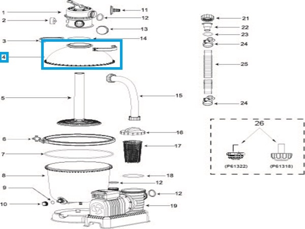 Bestway® Spare Part Top Tank (grey) for Flowclear™ sand filter unit  (58400 | 2017,2018) Bestway® Spare Part Top Tank (grey) for Flowclear™ sand filter unit  (58400 | 2017,2018)