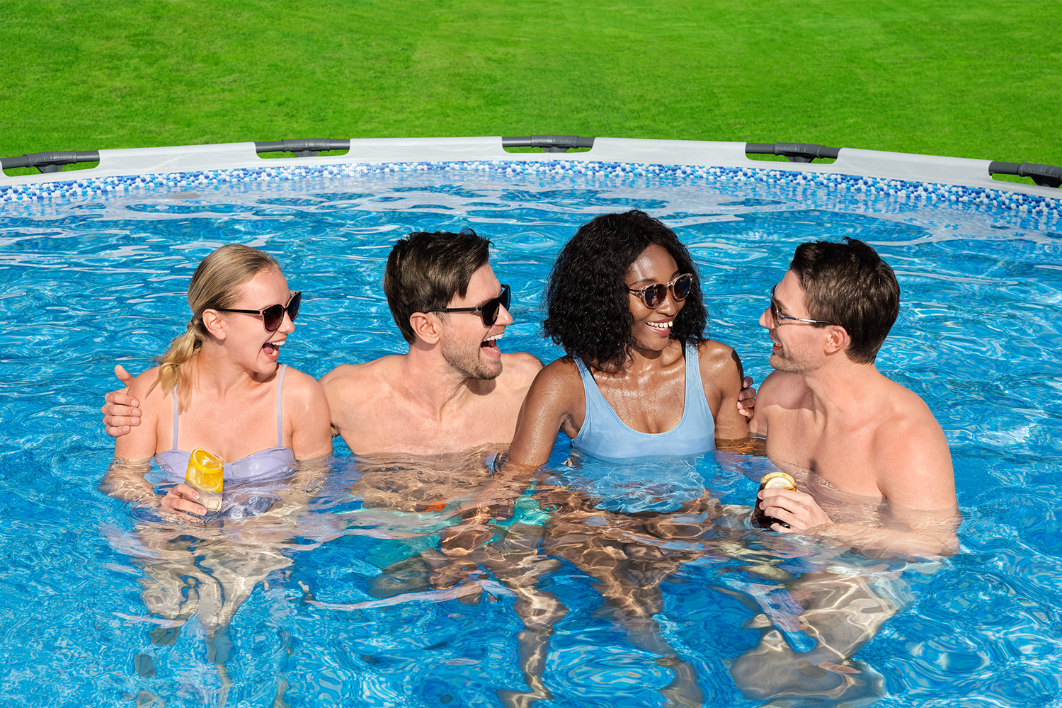 Steel Pro MAX™ Frame Pool Komplett Set mit Filterpumpe Ø 488 x 122 cm , lichtgrau, rund