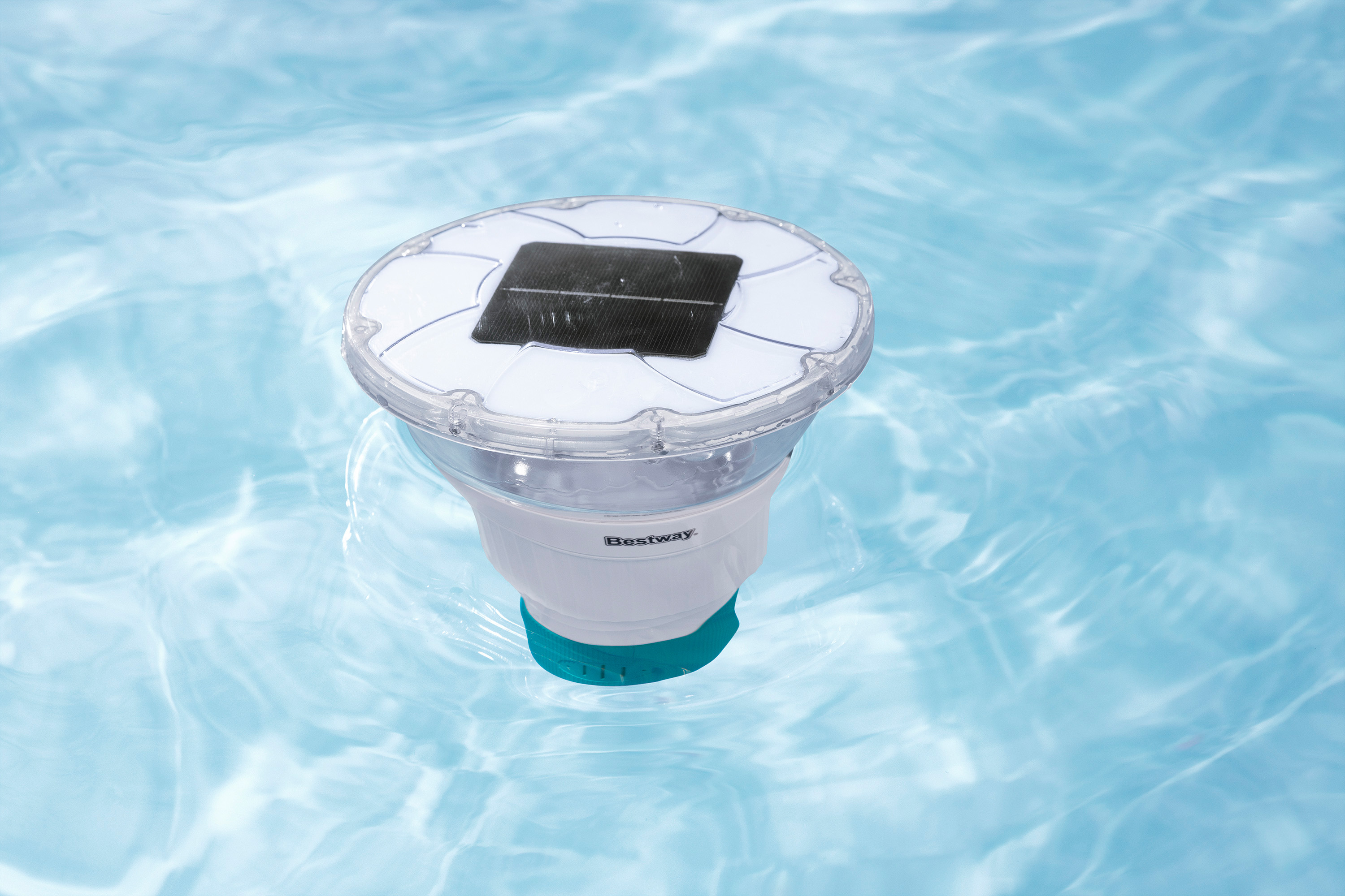 Dosierschwimmer SolarGlow™ mit solarbetriebenem LED Licht Ø 18 x 21,5 cm