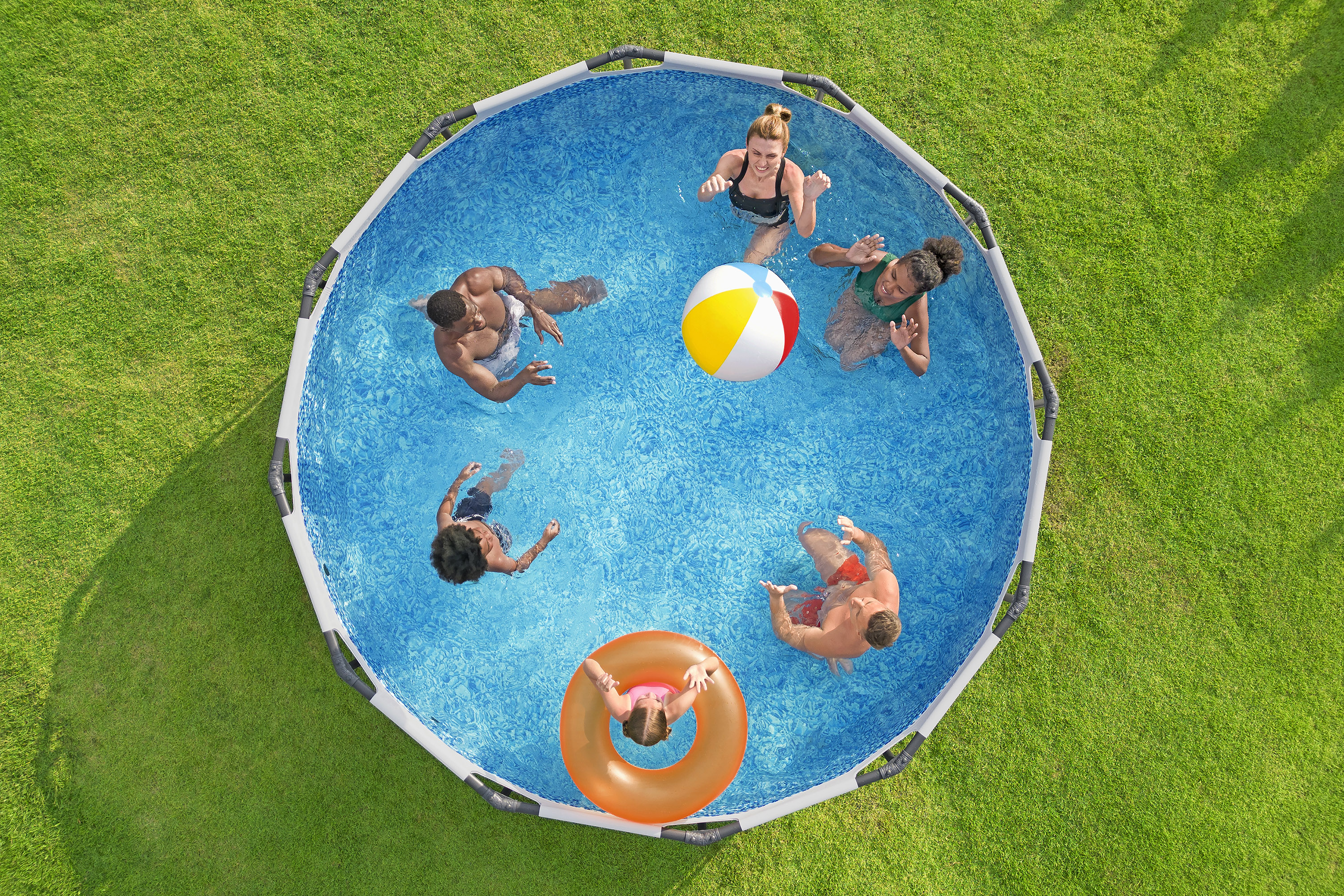 Steel Pro MAX™ Frame Pool Komplett Set mit Filterpumpe Ø 427 x 107 cm, lichtgrau, rund