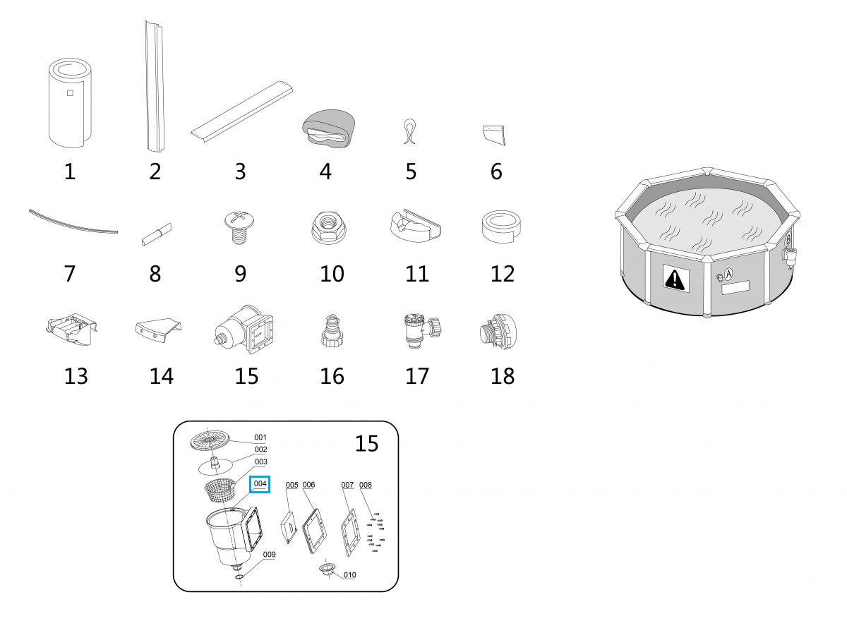 Bestway® Spare Part Skimmer Body for various Hydrium™ steel wall pools (2022) Bestway® Spare Part Skimmer Body for various Hydrium™ steel wall pools (2022)