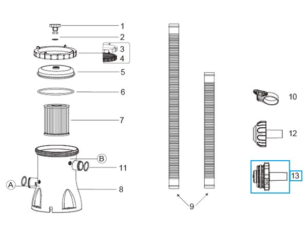 Bestway® Spare Part pool outlet strainer (grey / Ø 32 mm) for pools Bestway® Spare Part pool outlet strainer (grey / Ø 32 mm) for pools