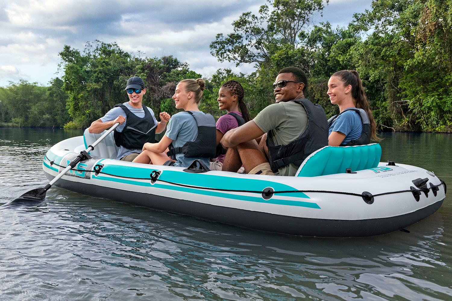 Hydro-Force™ Schlauchboot Komplett-Set Adventure Elite™ X5 364 x 166 x 45 cm