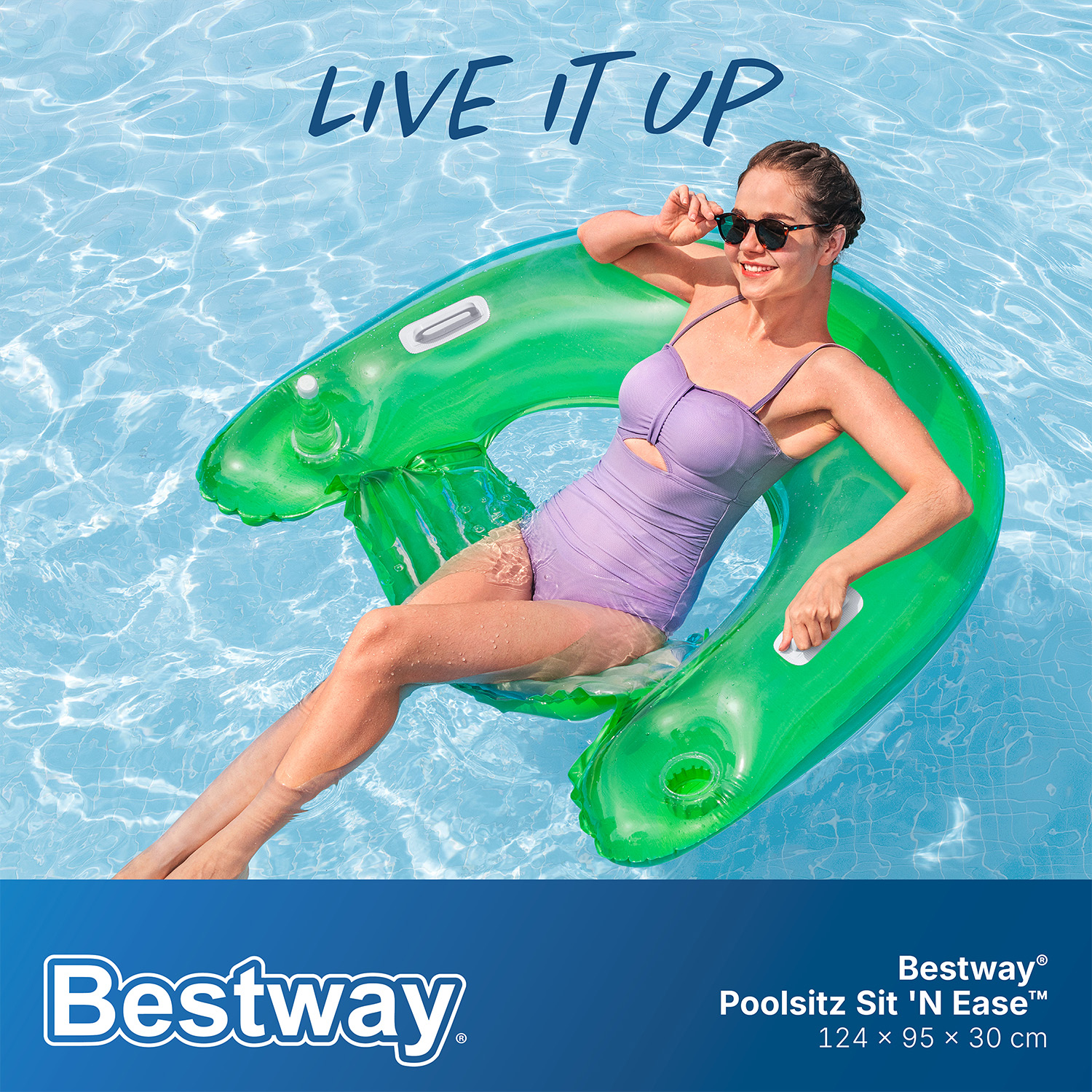 Bestway® 60" x 39"/1.52m x 99cm Lazy Lounge Sit 'N Ease Chair