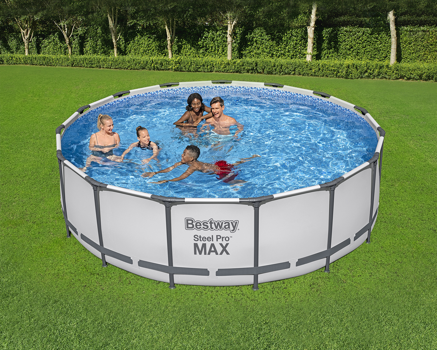 Steel Pro MAX™ Solo Pool ohne Zubehör Ø 457 x 122 cm, lichtgrau, rund 