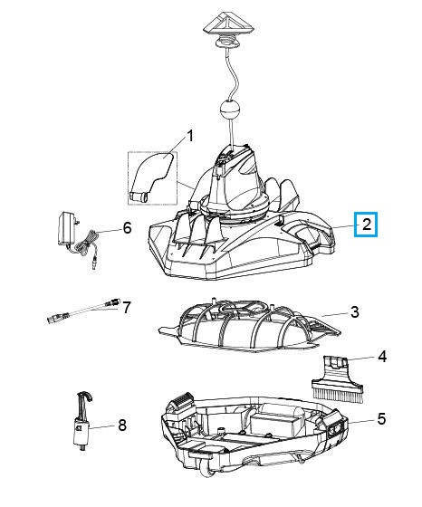 Bestway® Spare Part Top cover and rotatable head for Flowclear™ AquaRover suction robot (58622)