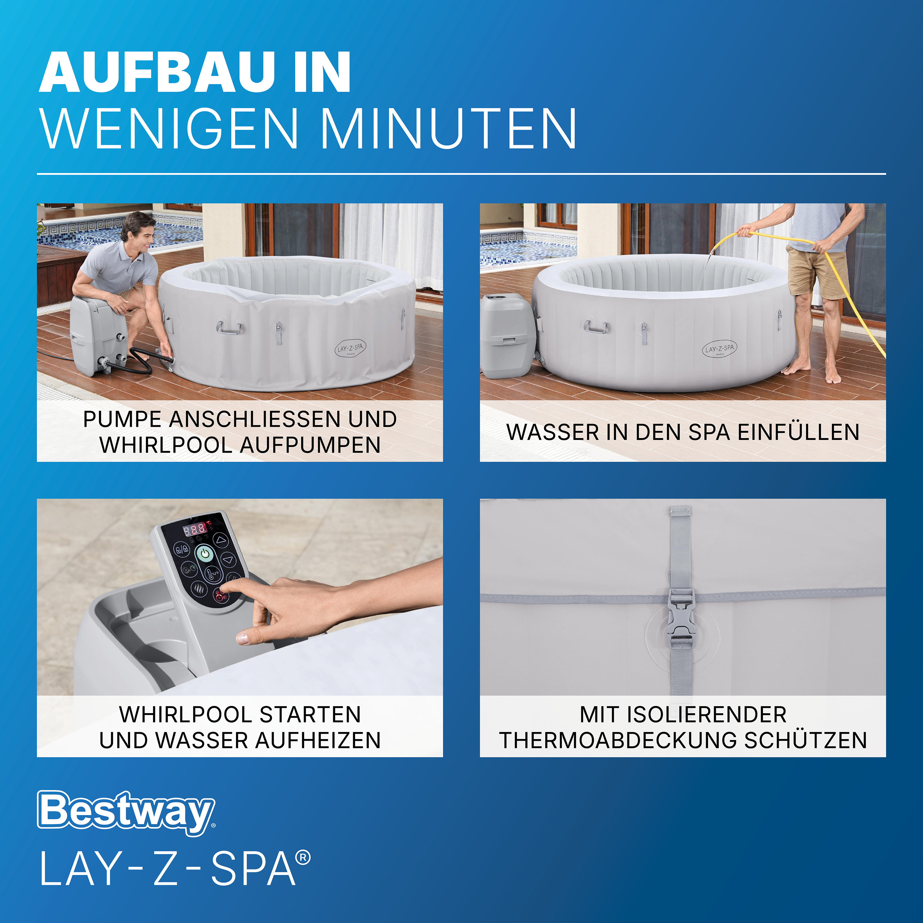 LAY-Z-SPA® LED Whirlpool Paris AirJet™ Ø 196 x 66 cm, rund