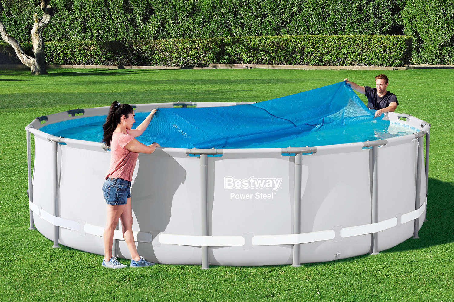 PE Solarabdeckplane Ø 462 cm, blau, rund PE Solarabdeckplane Ø 462 cm, blau, rund