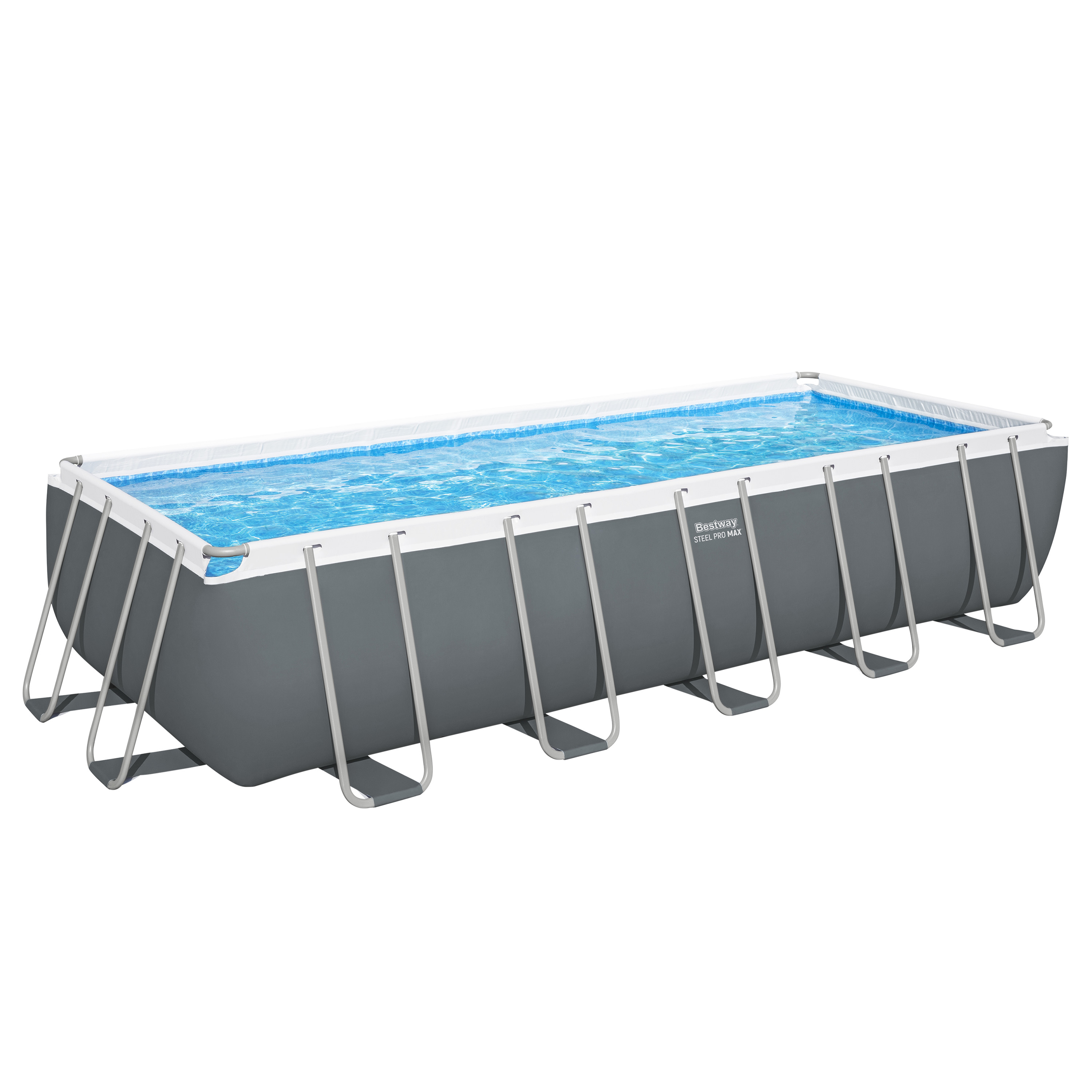 Steel Pro MAX™ Solo Pool ohne Zubehör 640 x 274 x 132 cm, grau, eckig