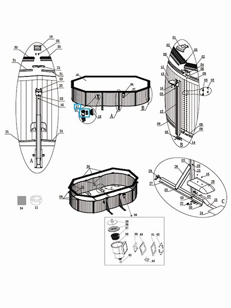 Bestway® Spare Part Connection Valve Set(Dark grey)