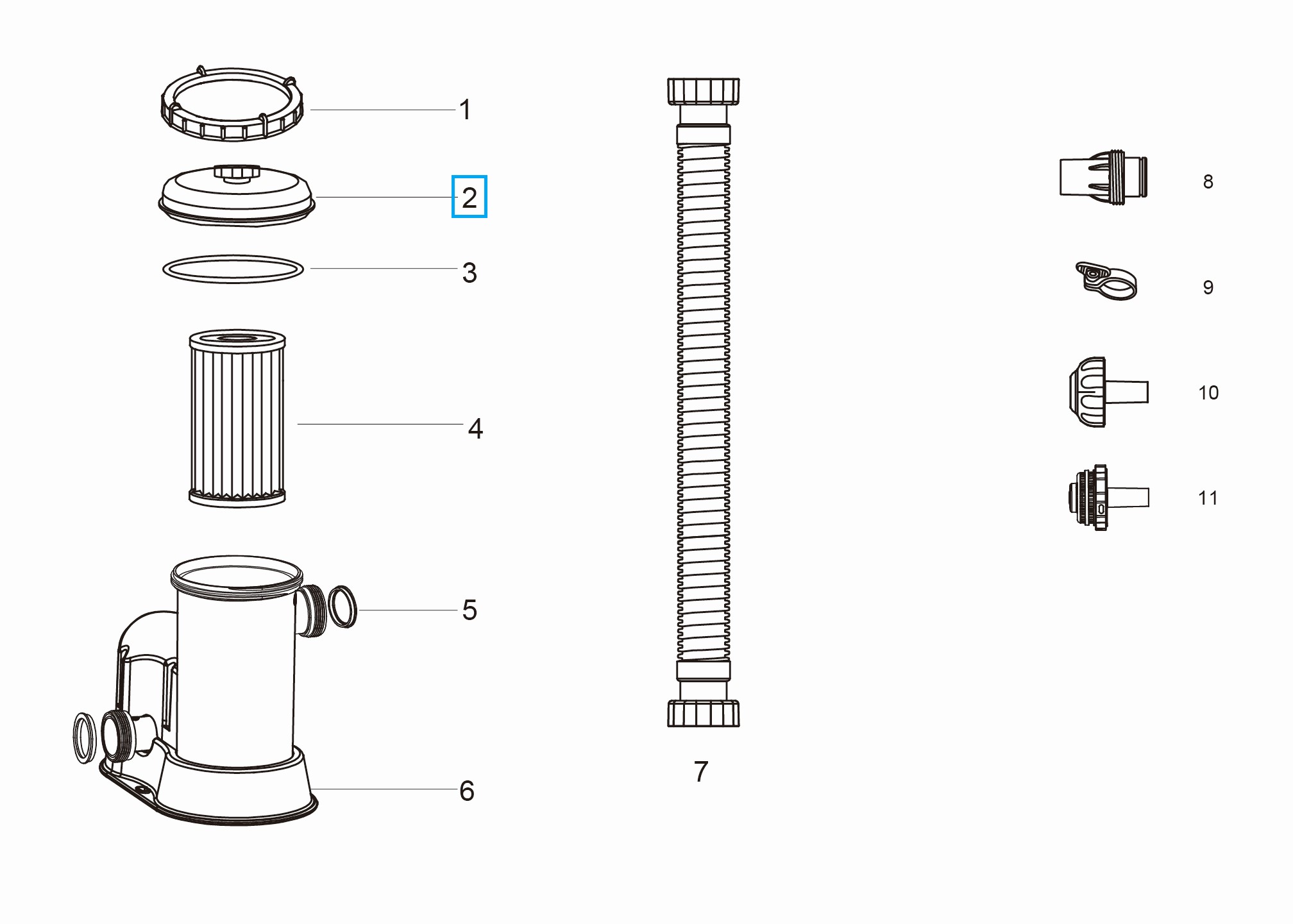Bestway® Spare Part Set (filter cover, vent valve, gasket) for Flowclear™ filter unit  (58675)