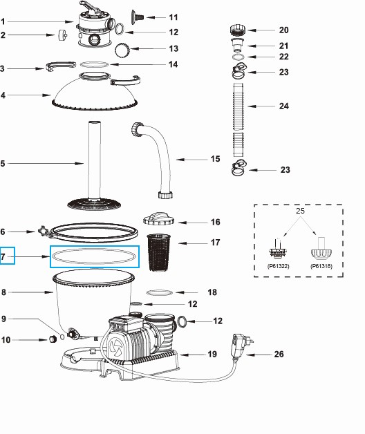 Bestway® Spare Part Tank gasket for Flowclear™ sand filter unit (58400)