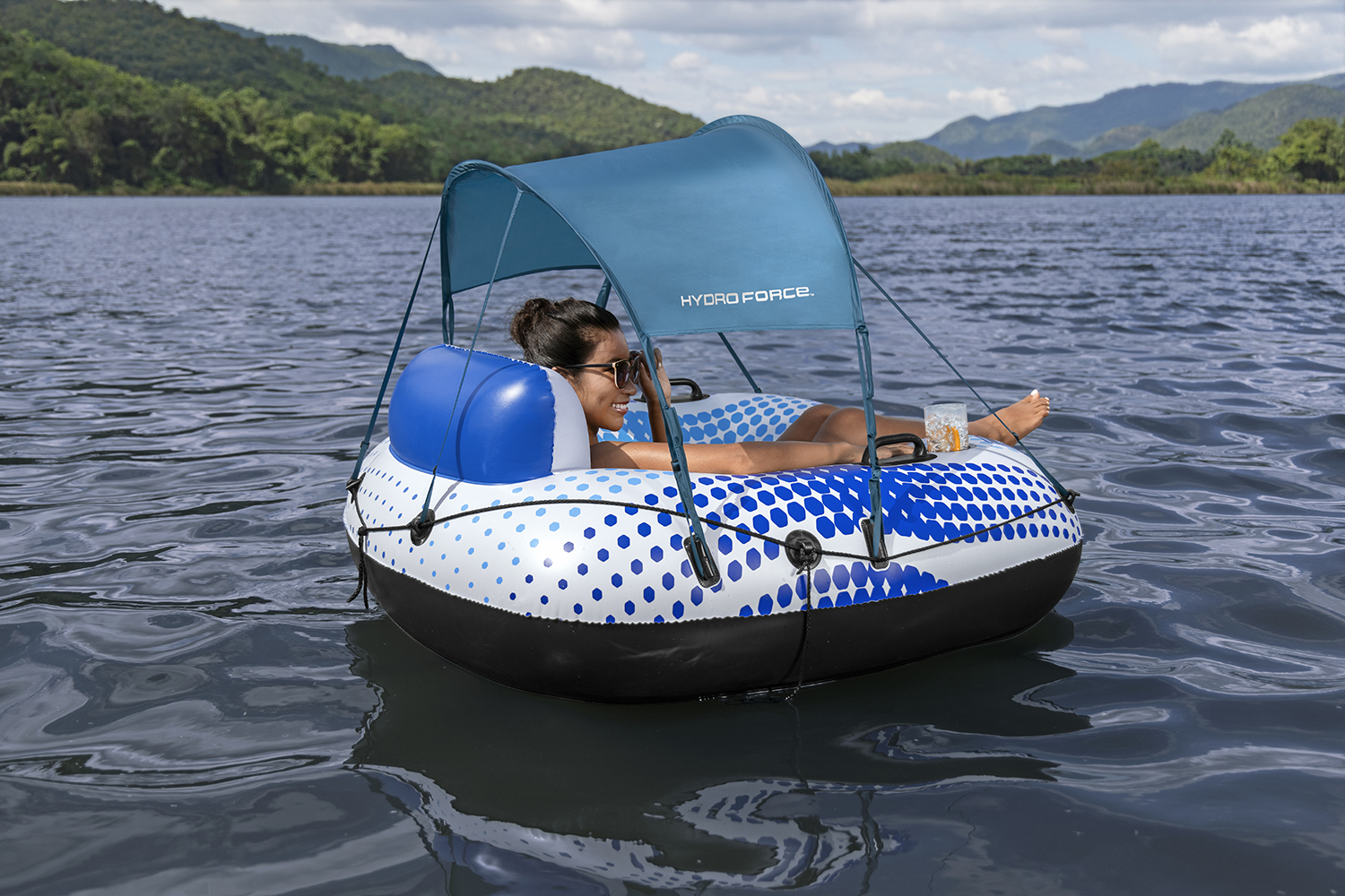 Schwimmring Rapid Rider™ mit Sonnenschutzdach 123 x 123 x 51 cm