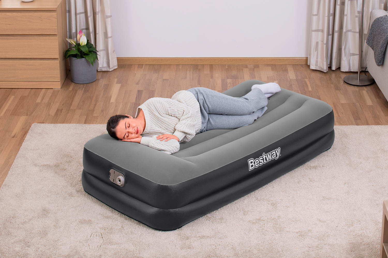 TriTech® Single-Luftbett mit integrierter Elektropumpe 191 x 97 x 46 cm