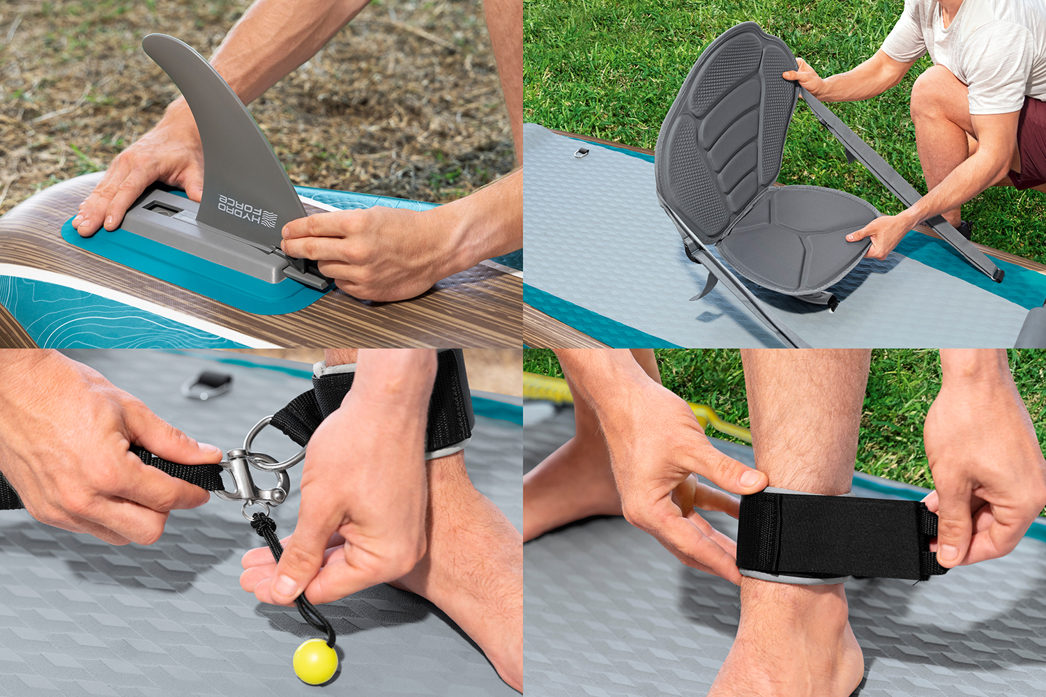 Hydro Force® SUP Touring Board-Set Glider Elite™ mit Sitz 381 x 79 x 15 cm
