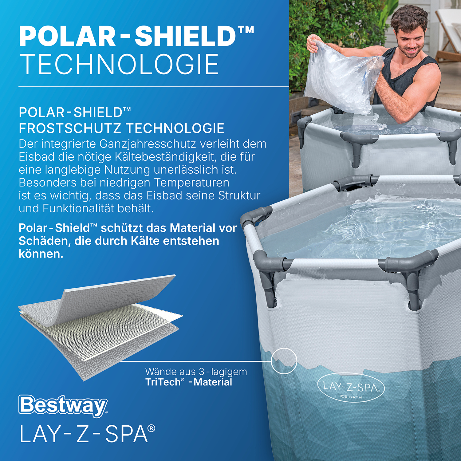 LAY-Z-SPA® Eisbad Glacial Dip™ mit Filterpumpe Ø 90 x 80 cm, rund