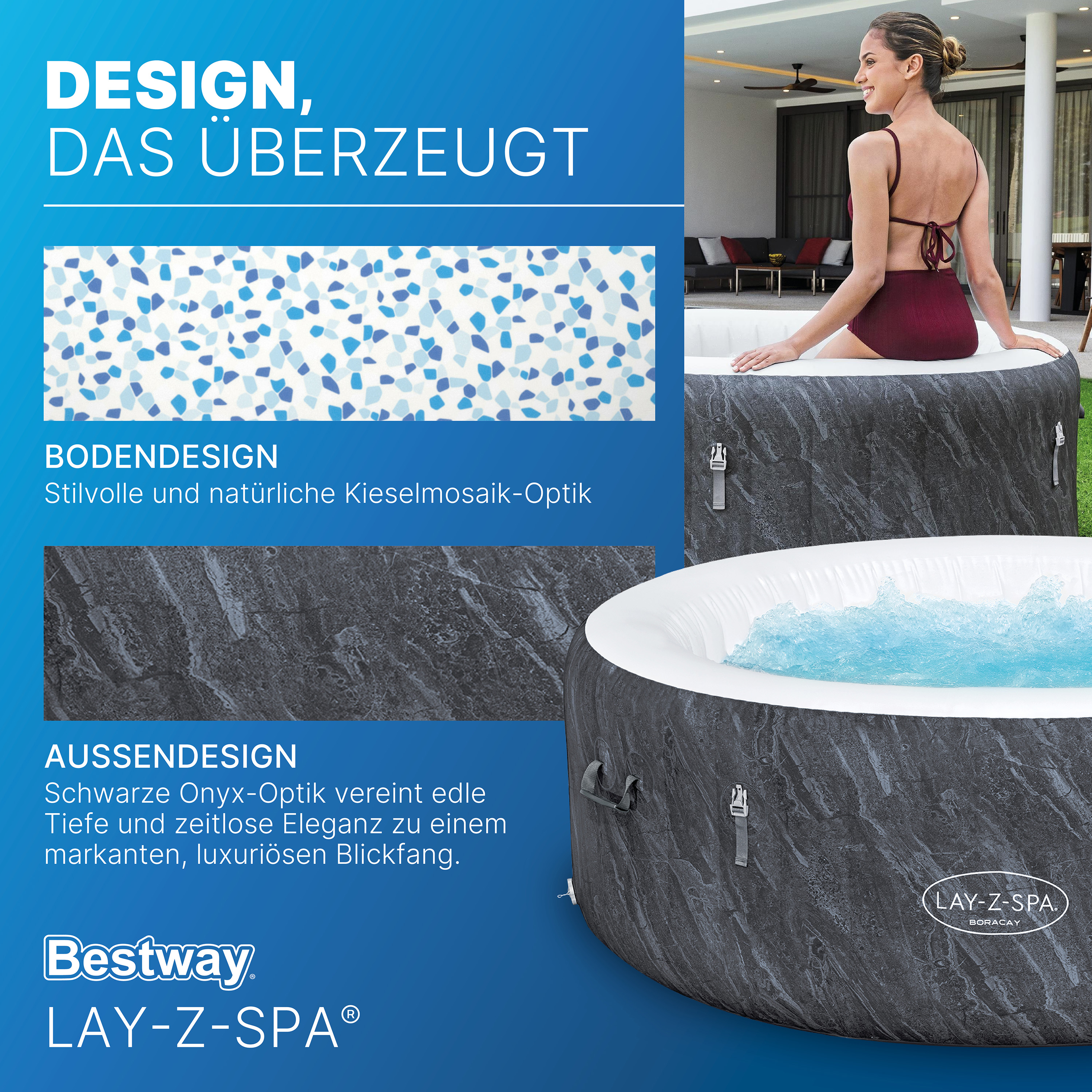LAY-Z-SPA® WLAN-Whirlpool Boracay AirJet™ Ø 180 x 66 cm, rund