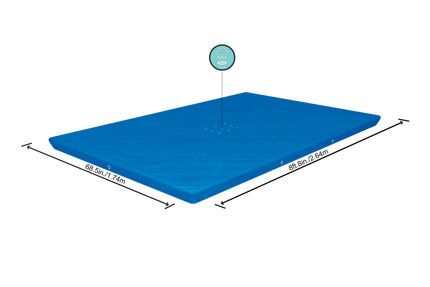 PE-Abdeckplane 264 x 174 cm, blau, eckig