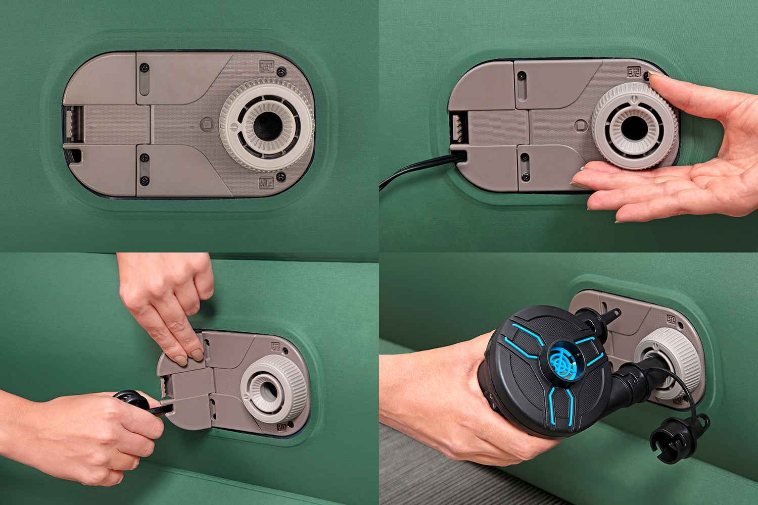 Toughlite™ TPU-Doppelluftbett mit integrierter Elektropumpe 203 x 152 x 46 cm