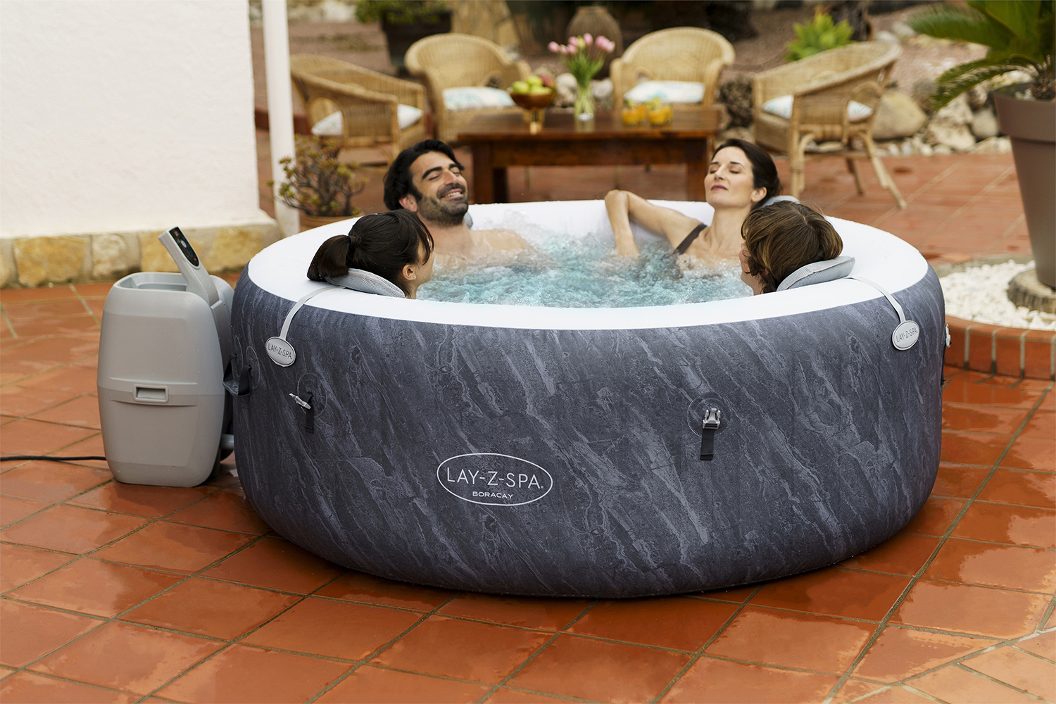 LAY-Z-SPA® WLAN-Whirlpool Boracay AirJet™ Ø 180 x 66 cm, rund