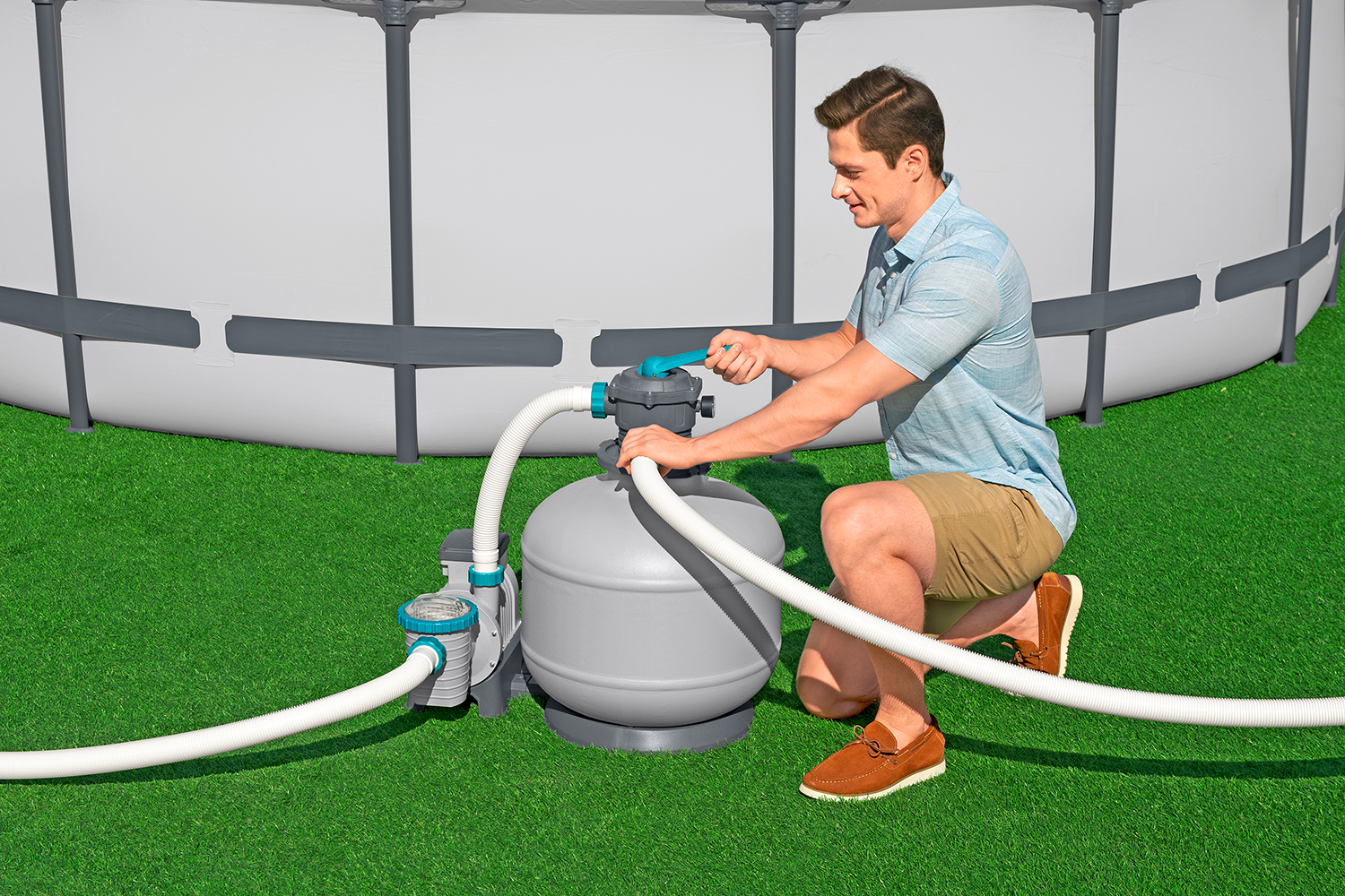 Sandfilteranlage mit Zeitschaltuhr 11.355 l/h, 500 W Sandfilteranlage mit Zeitschaltuhr 11.355 l/h, 500 W