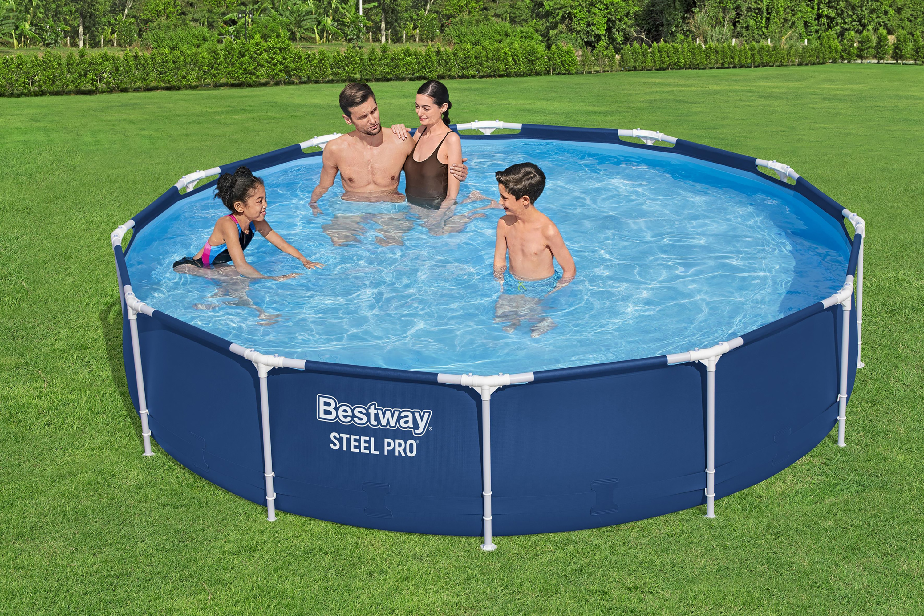 Steel Pro® Frame Pool ohne Pumpe Ø 366 x 76 cm, dunkelblau, rund