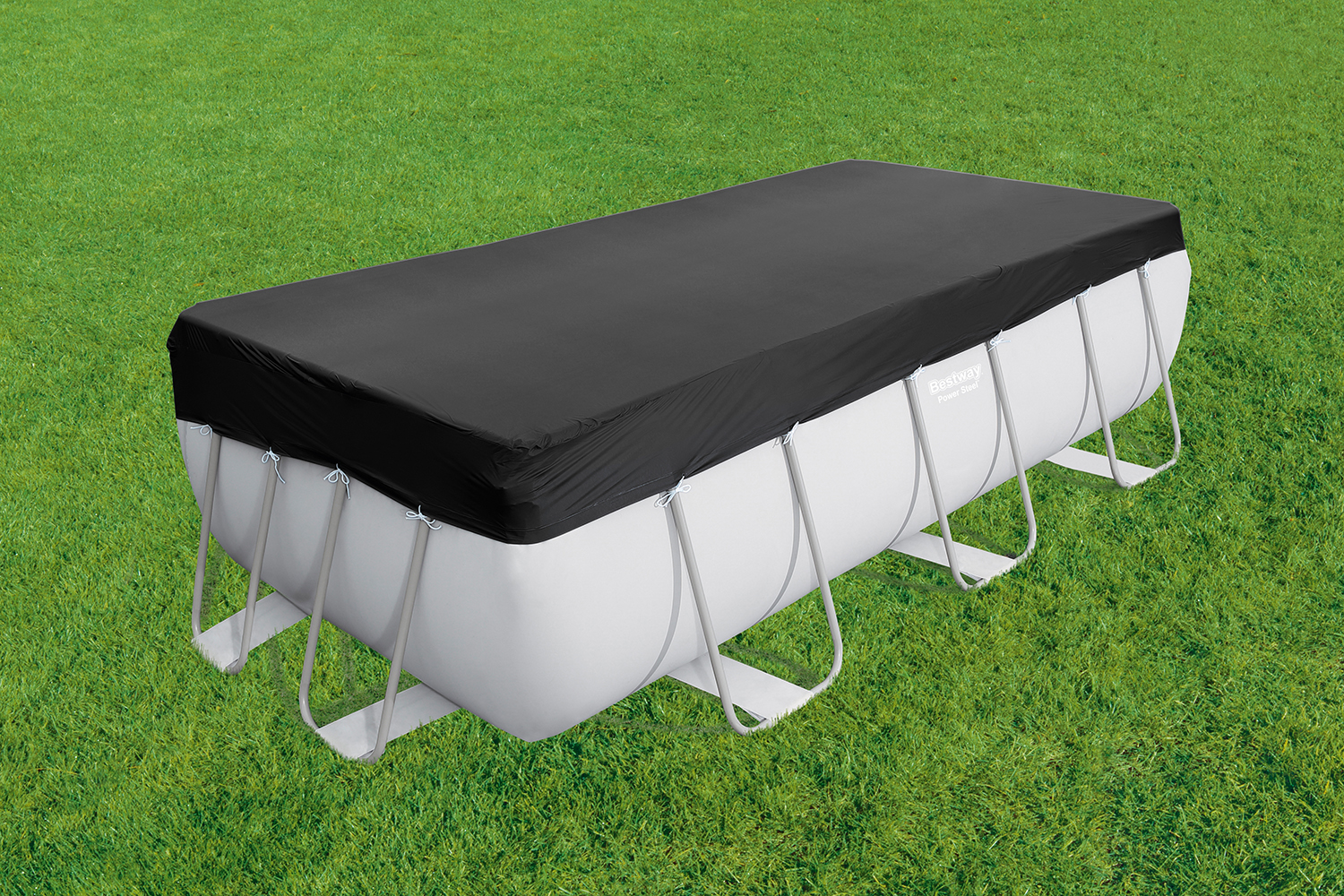 PVC-Abdeckplane 396 x 185 cm, schwarz, eckig