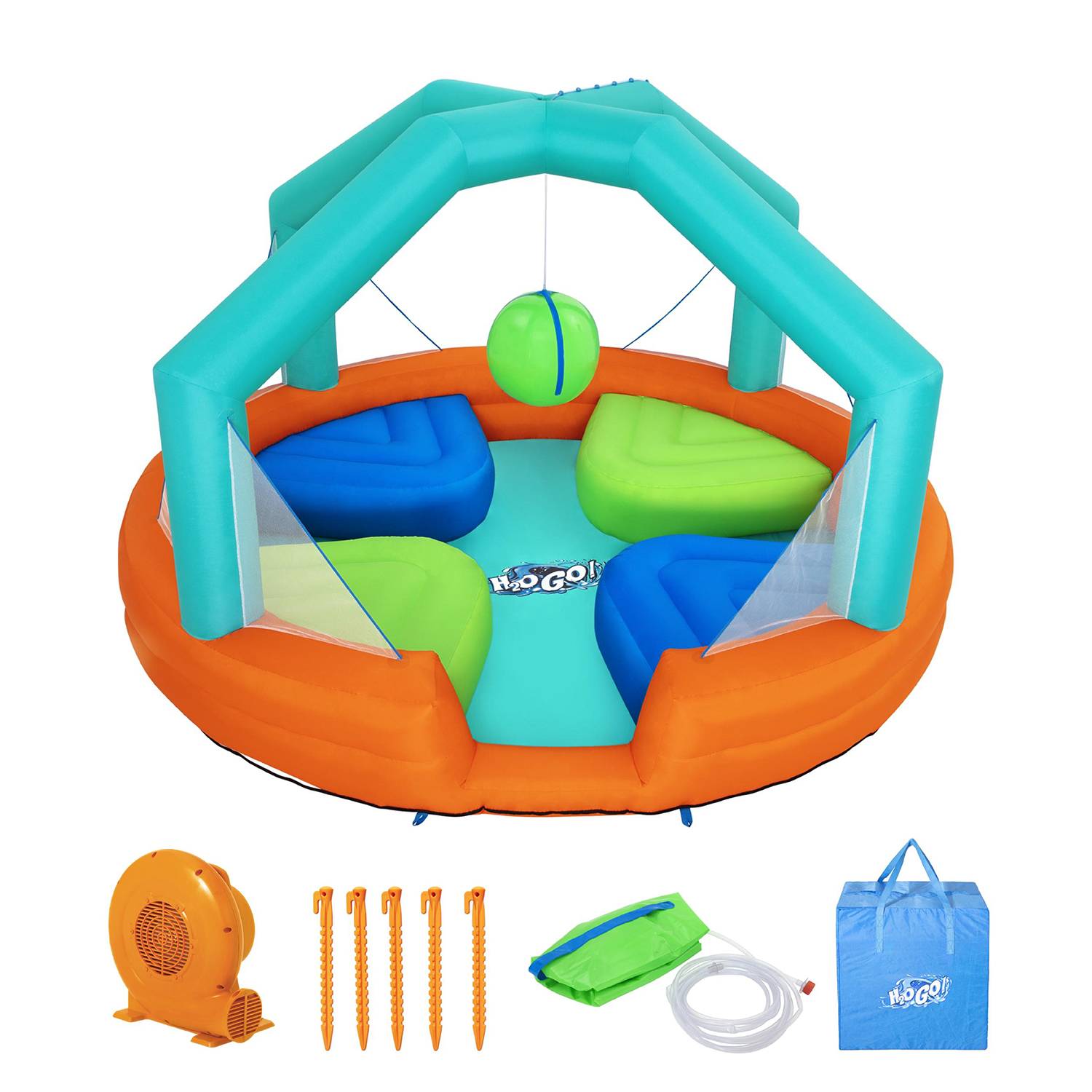 H2OGO! Wasserpark Dodge & Drench mit Dauergebläse 450 x 450 x 268 cm