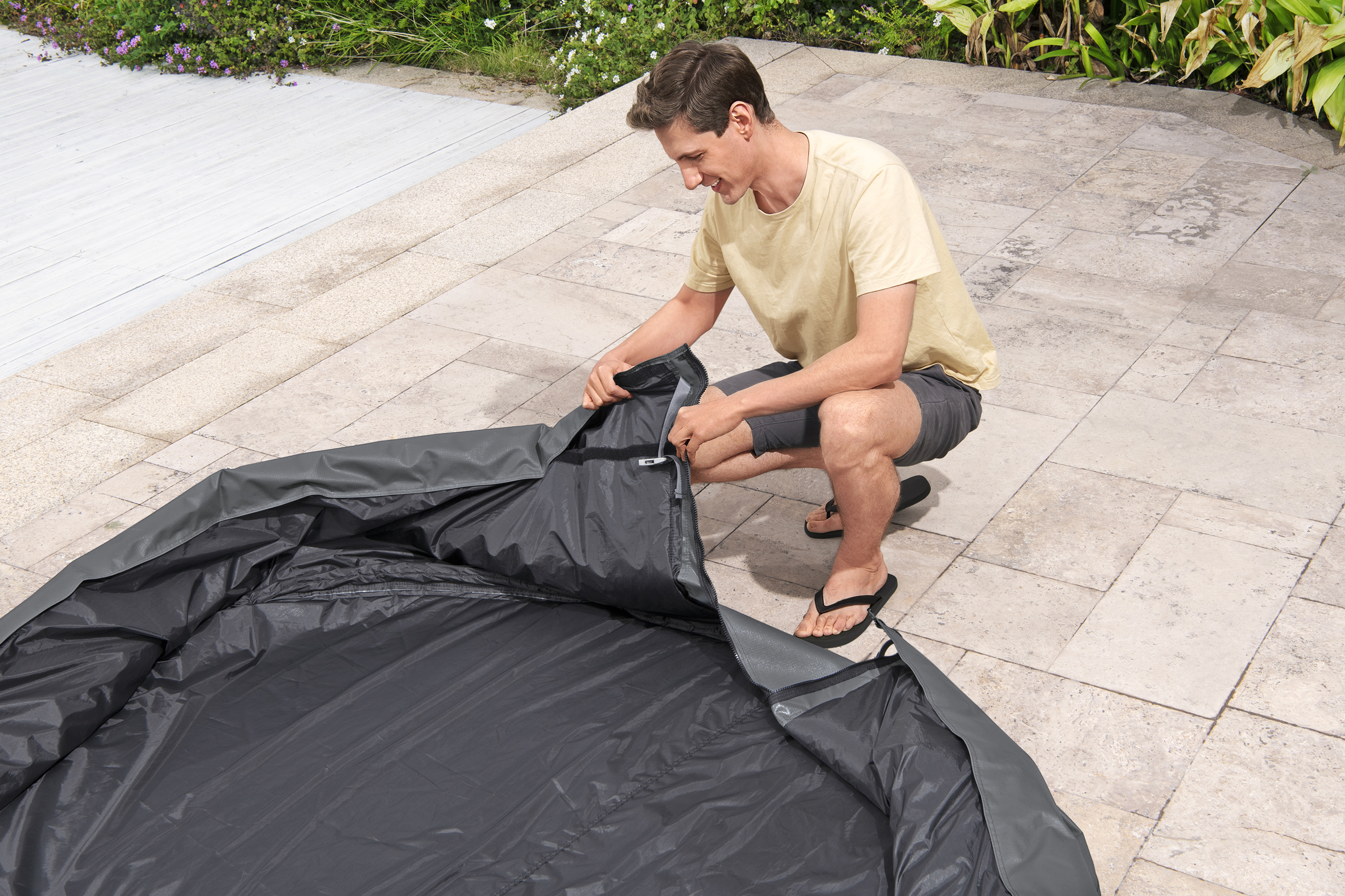 LAY-Z-SPA® Xtras EnergySense® Plus Thermo-Komplettabdeckung Ø 216 x 80 cm, rund