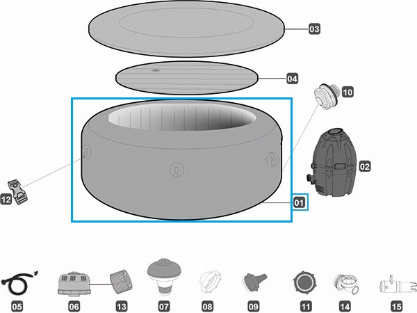 Bestway® Ersatzteil Poolfolie/Liner (blau) für LAY-Z-SPA® Havana AirJet™ 180x66 cm (2019), rund Bestway® Ersatzteil Poolfolie/Liner (blau) für LAY-Z-SPA® Havana AirJet™ 180x66 cm (2019), rund