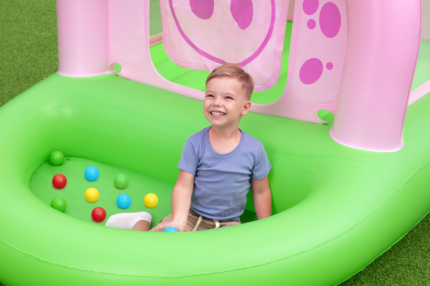 Up, In & Over™ 7'10" x 64" x 54"/2.39m x 1.62m x 1.37m Oinkster Pig Bouncer and Ball Pit