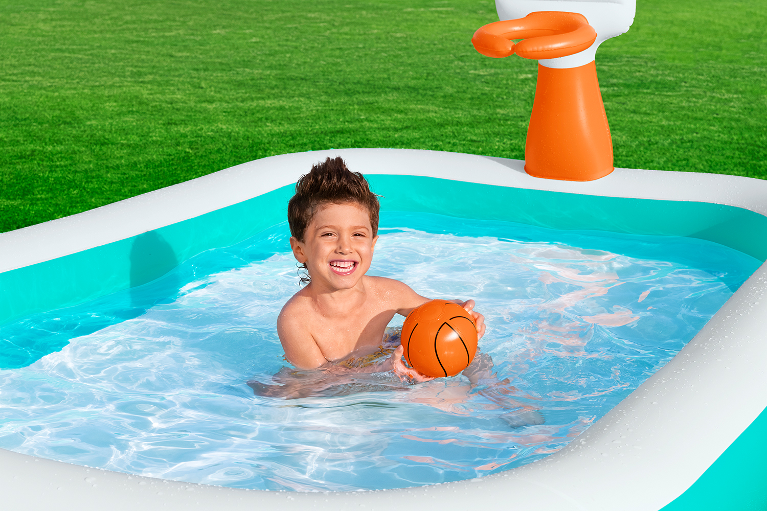 Family Pool Dunk N' Splash™ mit Basketballkörben 251 x 168 x 102 cm Family Pool Dunk N' Splash™ mit Basketballkörben 251 x 168 x 102 cm