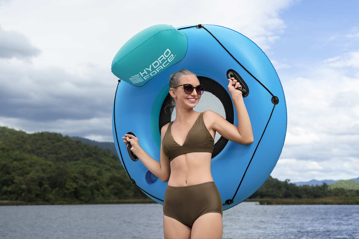 Hydro-Force™ Schwimmring White Cap Rider™ mit Rückenlehne Ø 119 cm