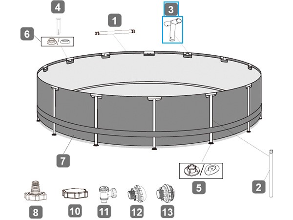 Bestway® Spare Part T-Connector for 16'x48" Power Steel pool