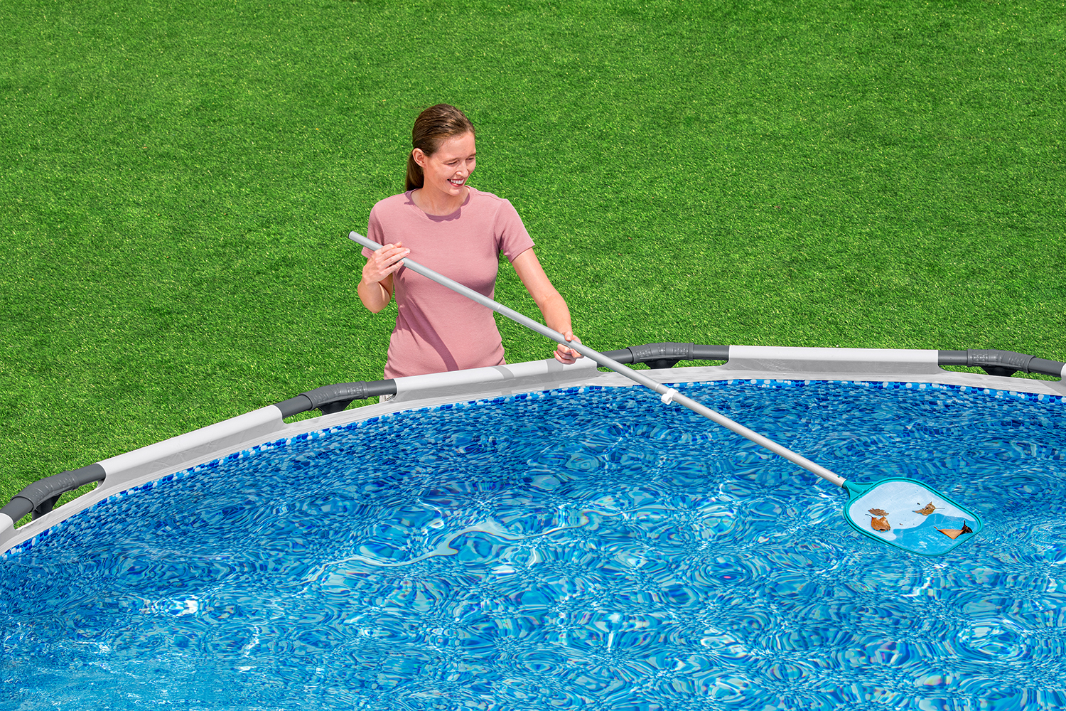 Poolpflege Basis-Set mit Venturi-Sauger & Kescher für Poolgrößen bis 396 cm