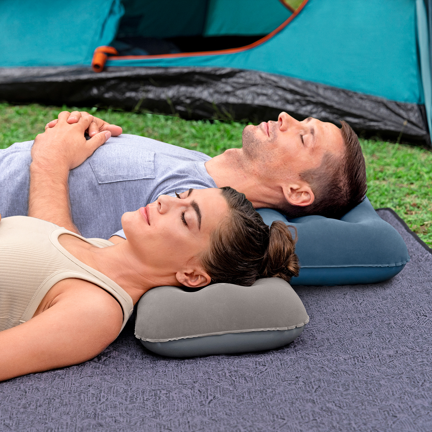 Aufblasbares Camping-Kissen 42 x 26 x 10 cm, sortiert Aufblasbares Camping-Kissen 42 x 26 x 10 cm, sortiert