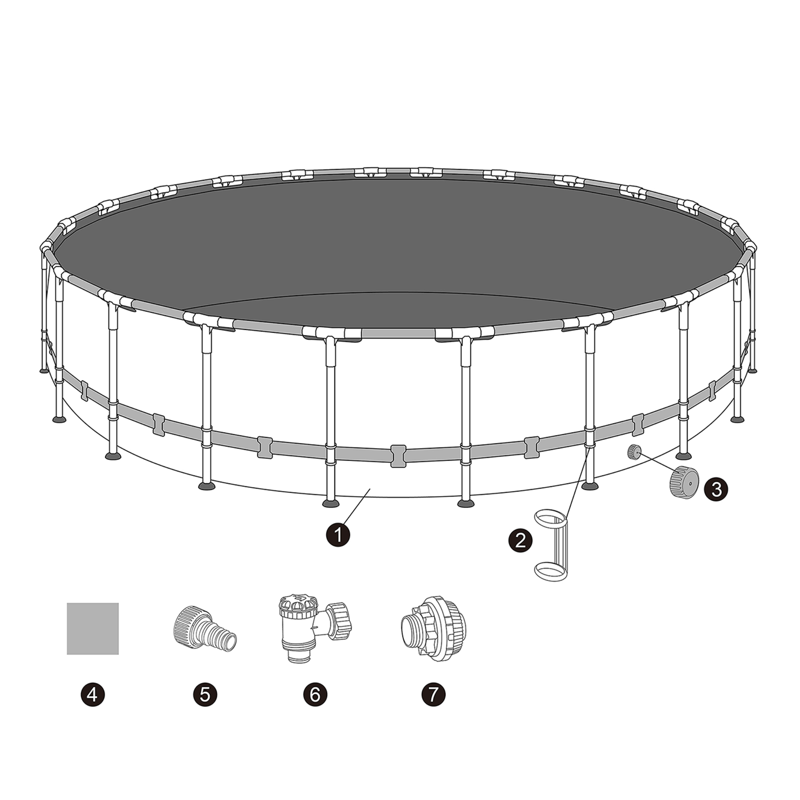 Bestway® Spare Part Pool cover (black) for Power Steel™ and Hydrium™ steel wall pools up to Ø 610 cm