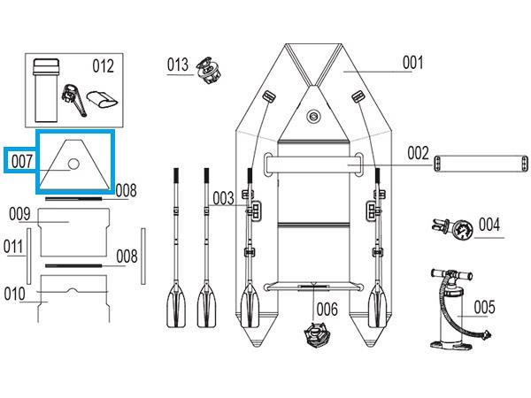 Bestway® Spare Part Airdeck floor plate for Hydro-Force™ sport boat Caspian Pro 280 x 152 x 42 cm