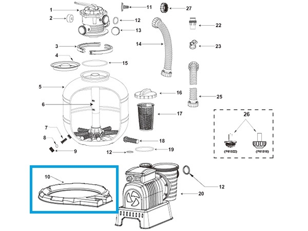 Bestway® Spare Part Tank base for Flowclear™ sand filter unit  (58366)