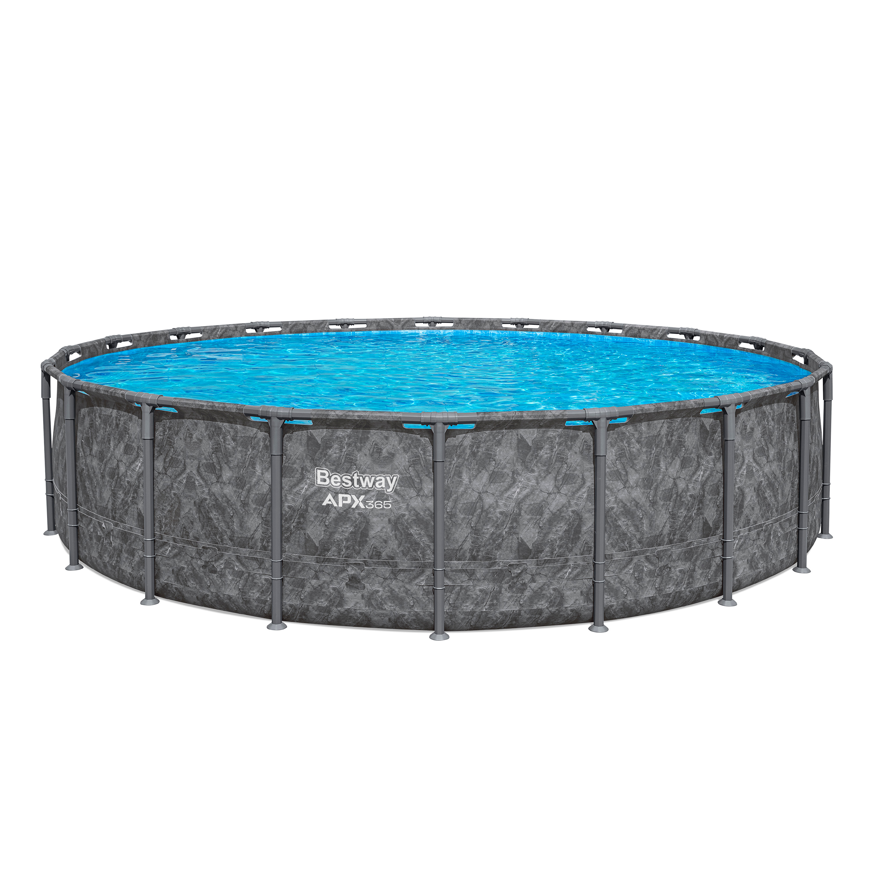 APX365™ Winterfester Solo Pool ohne Zubehör Ø 610 x 132 cm, Marmor-Optik (Dunkel), rund