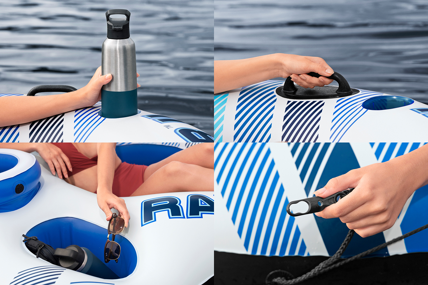Hydro Force® 2-Personen-Schwimmring Rapid Rider™ II mit Rückenlehne 251 x 132 cm