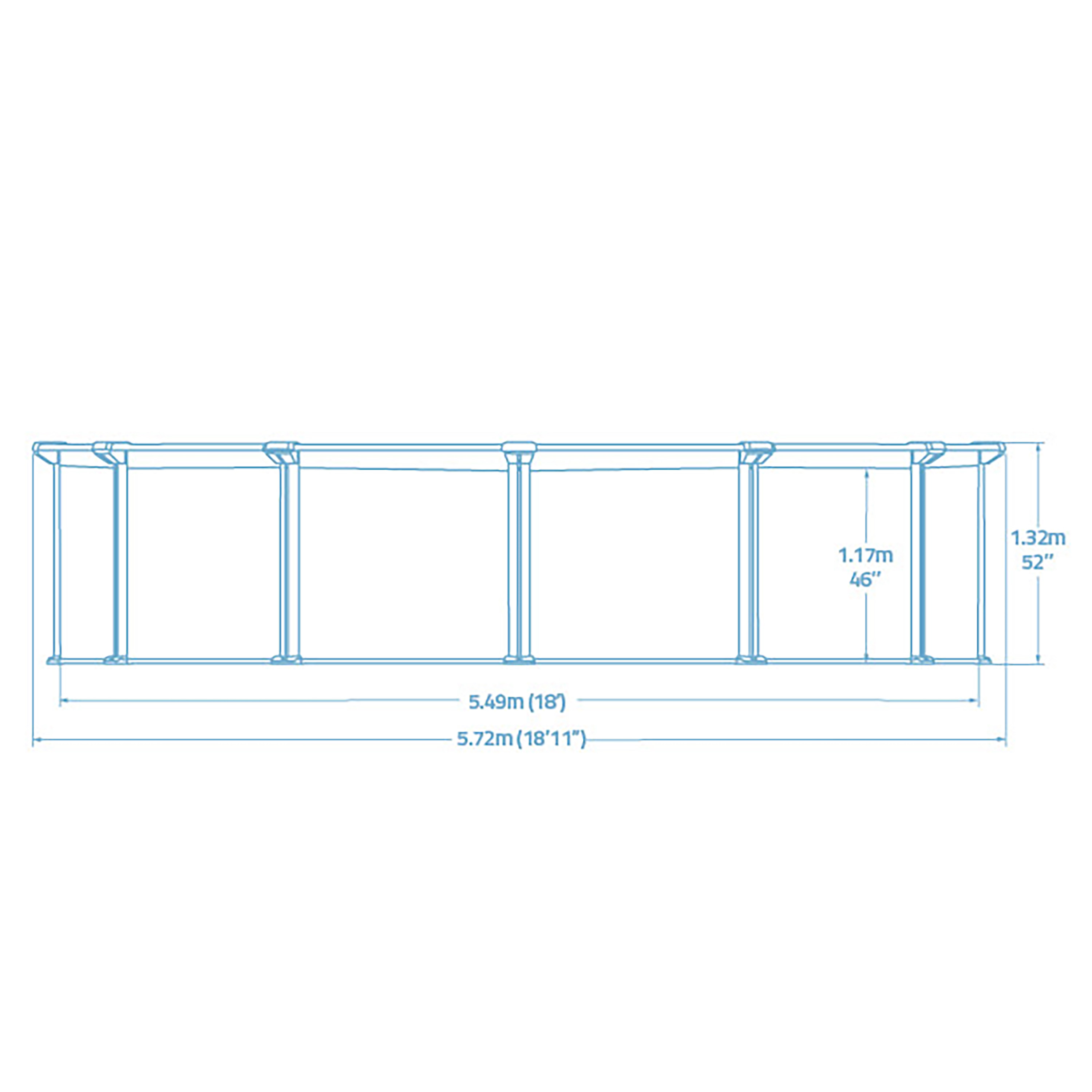 Hydrium™ Stahlwandpool Komplett-Set mit Sandfilteranlage Ø 549 x 132 cm, Holz-Optik (Palisander), rund