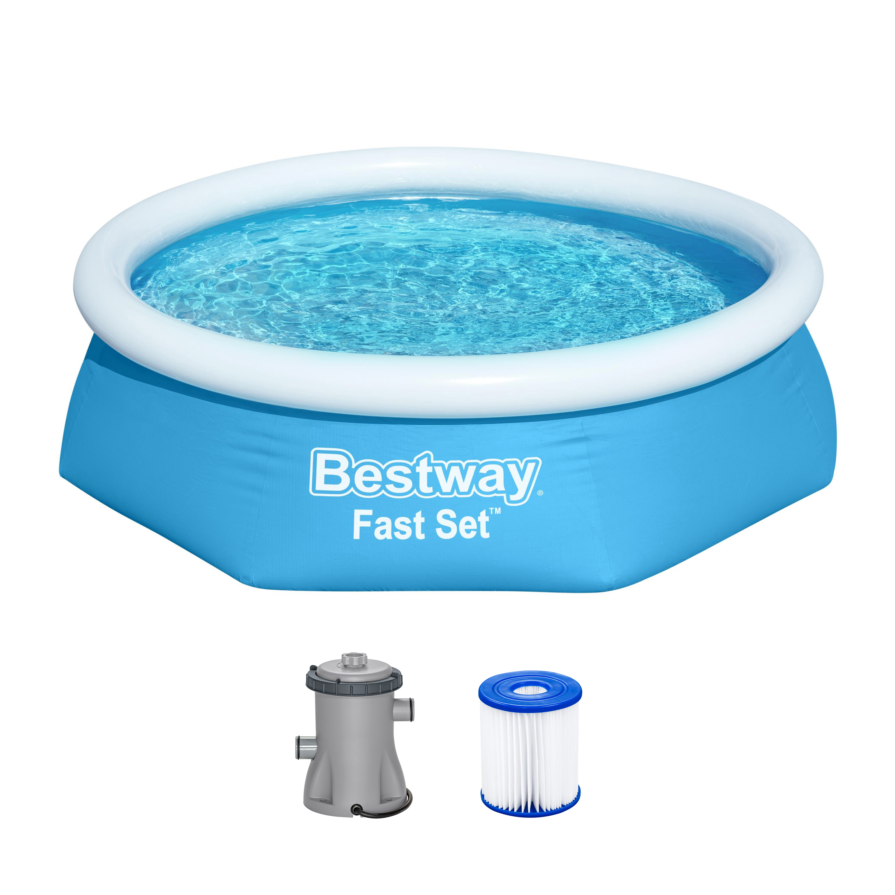 Fast Set™ Aufstellpool Set mit Filterpumpe Ø 244 x 61 cm, blau, rund