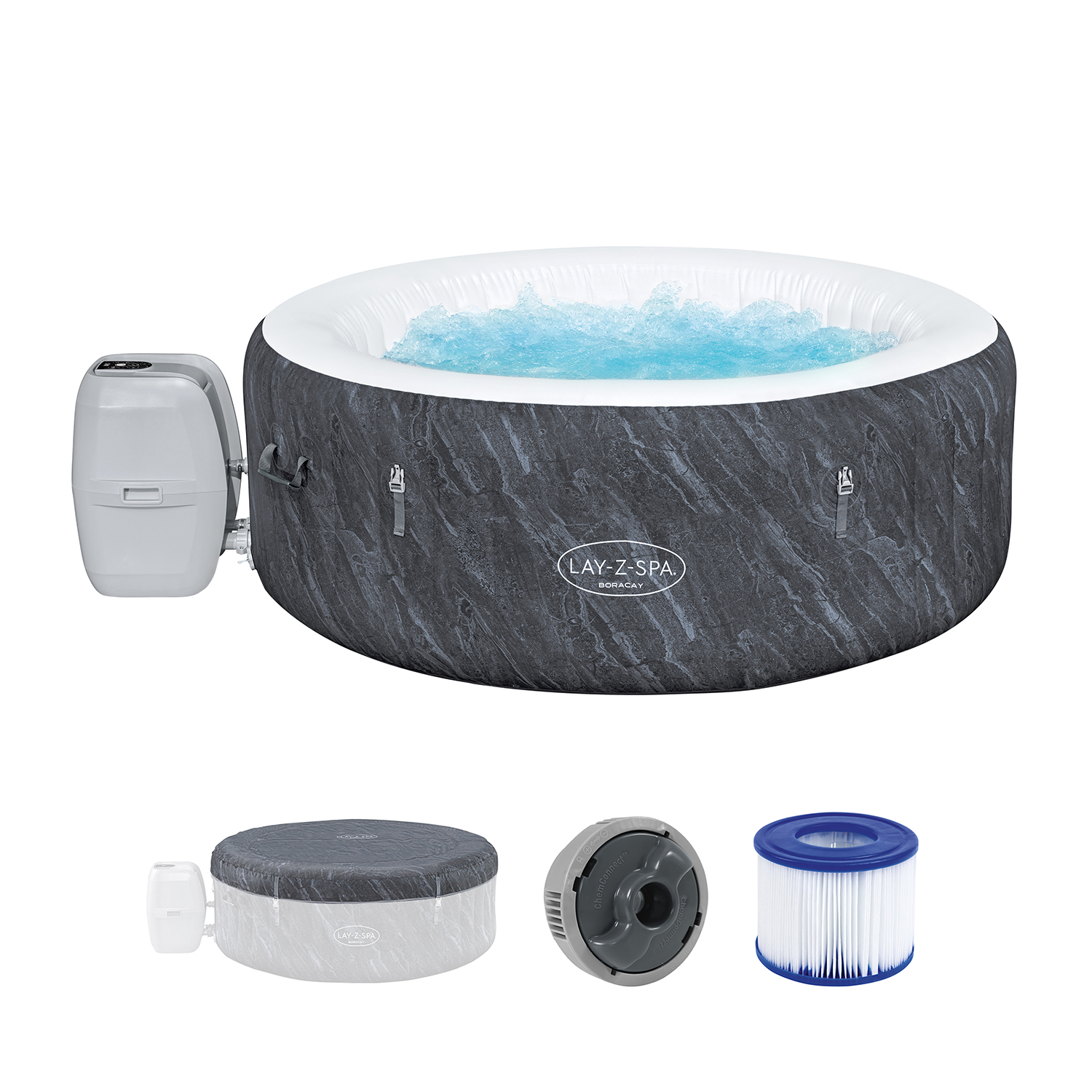 LAY-Z-SPA® WLAN-Whirlpool Boracay AirJet™ Ø 180 x 66 cm, rund