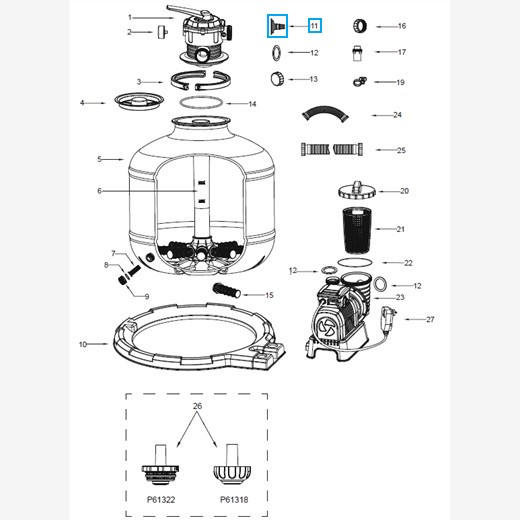 Bestway® Spare Part Hose adaptor for Flowclear™ sandfilter units (from 2019 | several from 2017)