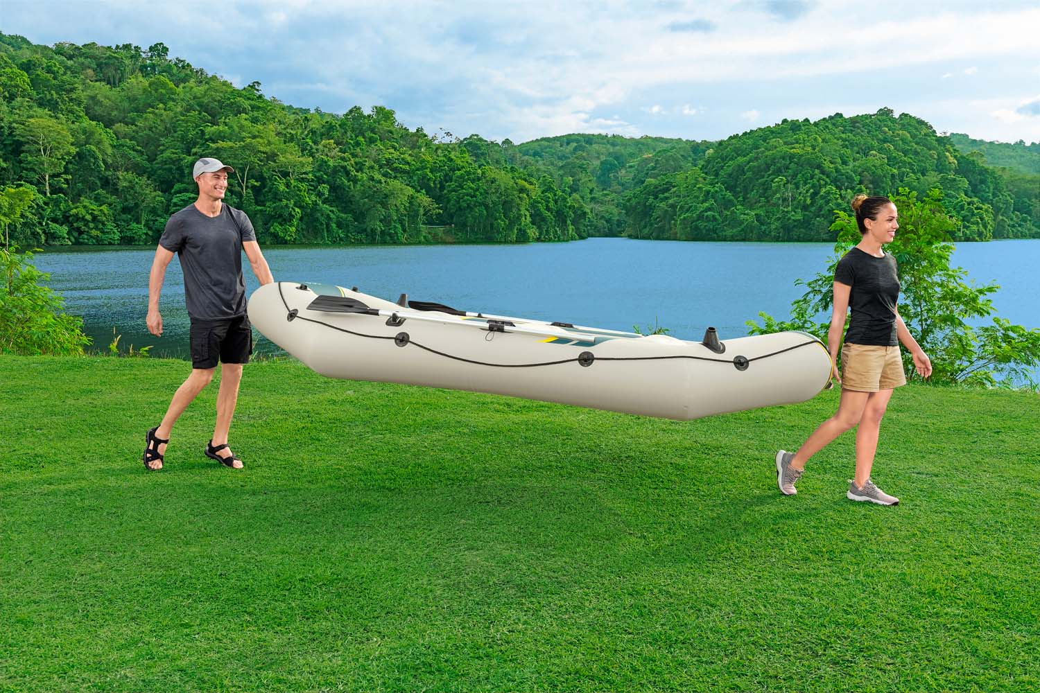 Hydro-Force™ Schlauchboot Komplett-Set Ranger Elite™ X4 320 x 148 x 47 cm