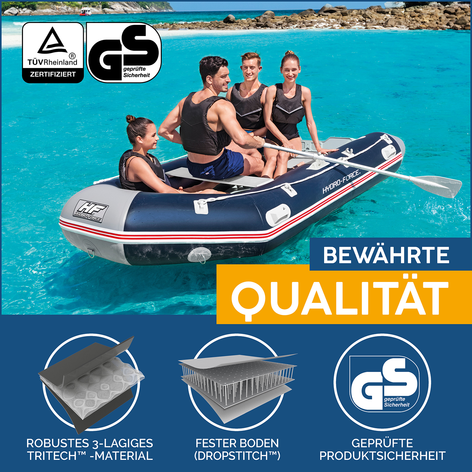 Hydro-Force™ Sportboot Komplett-Set Mirovia Pro™ 330 x 162 x 44 cm