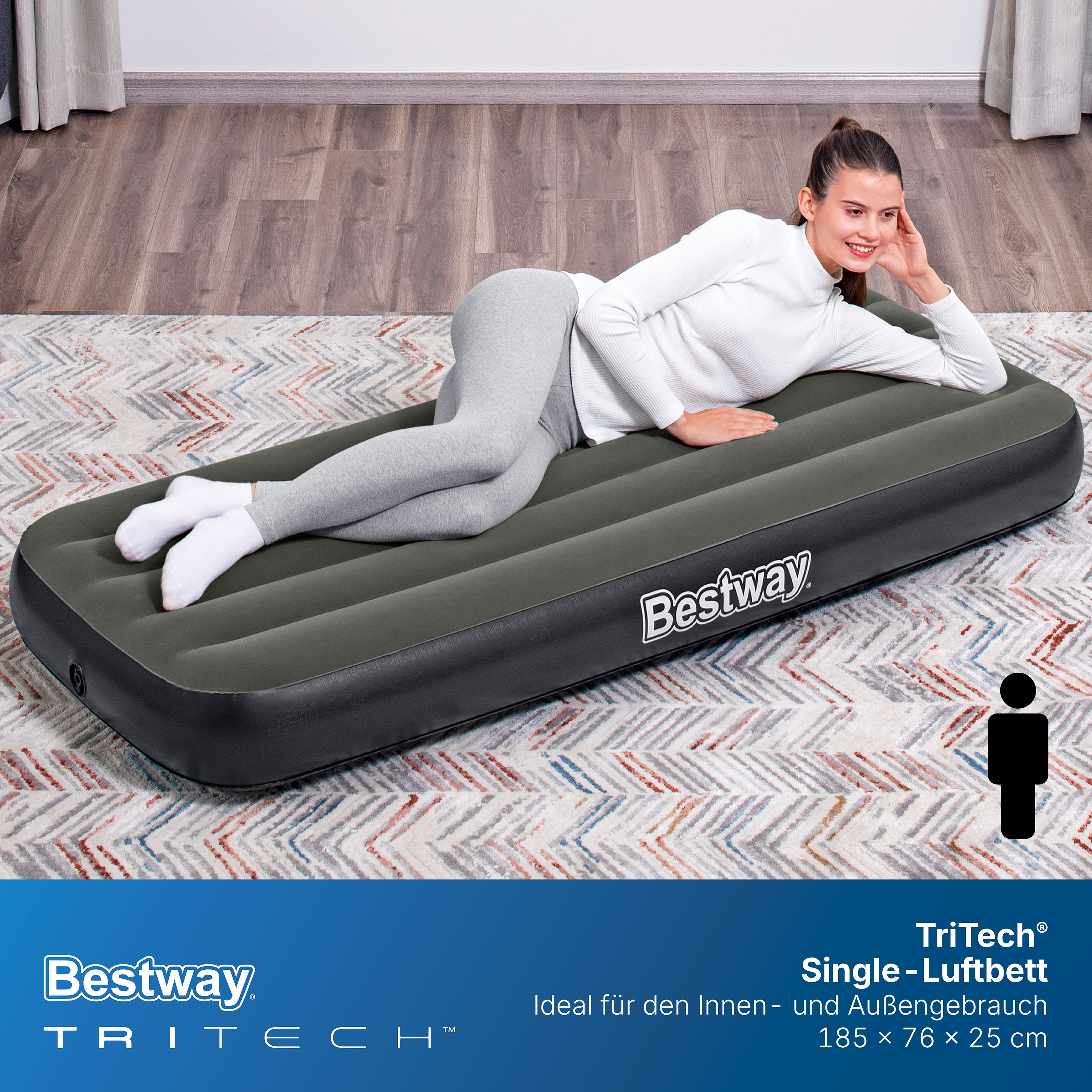 TriTech® Single-Luftbett 185 x 76 x 25 cm