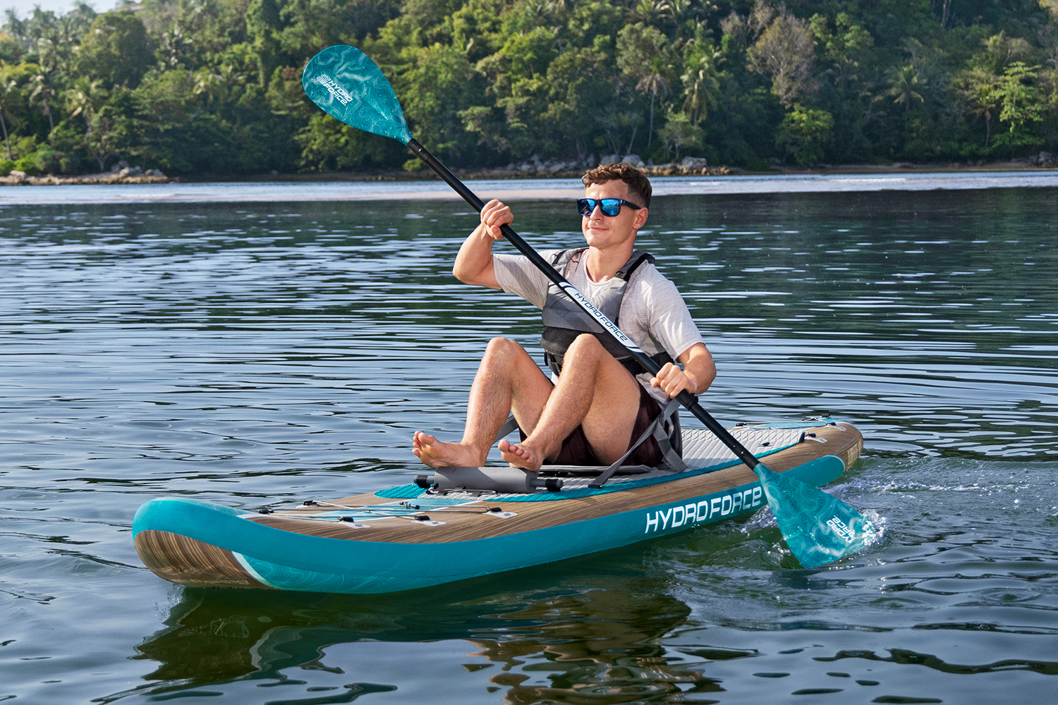 Hydro Force® SUP Touring Board-Set Glider Elite™ mit Sitz 381 x 79 x 15 cm